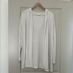 LOFT Cream Open-Front Cardigan